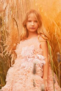 Abito Marchesa Kids Couture in tulle ricamato