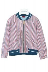 Giacchetta in cotone a righe con zip