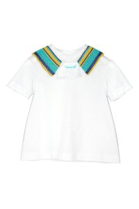 T-shirt Mimisol con colletto di perline
