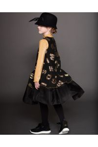 Abito midi in organza logata