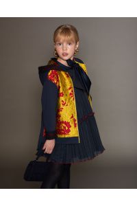 Giacca con zip in broccato floreale