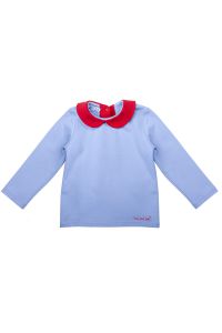 T-shirt con colletto claudine