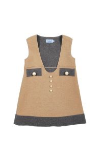 Abito Mimisol scamiciato in maglia bicolor
