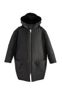 Mimisol zip-up hooded padded jacket