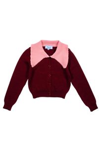 Mimisol knitted cardigan with maxi collar
