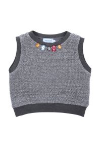 Jewel-detail lurex gilet