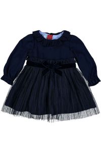 Pleated tulle viscose-twill Mimisol dress