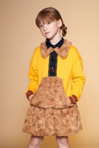 Mimisol fleece and fake-fur dress