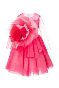 Abito in tulle con maxi rouche