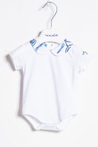 Mimisol bodysuit with embroidered collar
