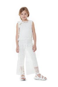 Pantaloni ValMax in pizzo sangallo floreale